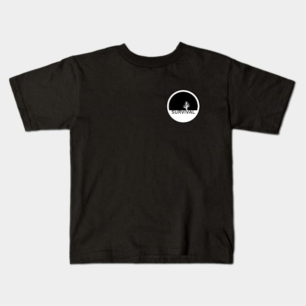 Survival - Small Chest Emblem Kids T-Shirt by Desert Owl Designs